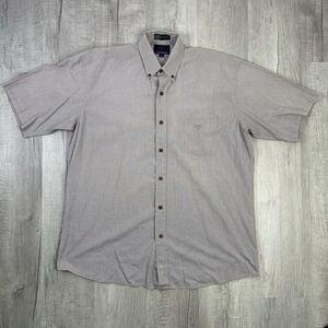 1883 Lucchese Oxford Button Down Short Sleeve Shirt Mens Large Plaid Red Brown P